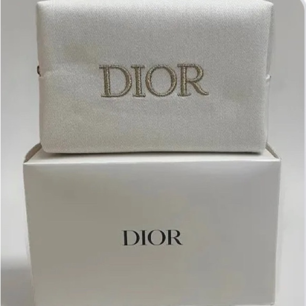 Dior Ivory Clutch with Gold Accents